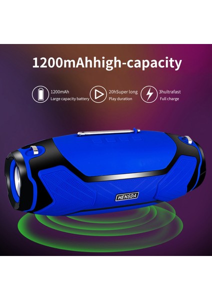 40W Kablosuz Bluetooth Hoparlörler Pc Bilgisayar Müzik Merkezi Radyo Için Taşınabilir Açık Sütun Stereo Subwoofer (Kırmızı) (Yurt Dışından)