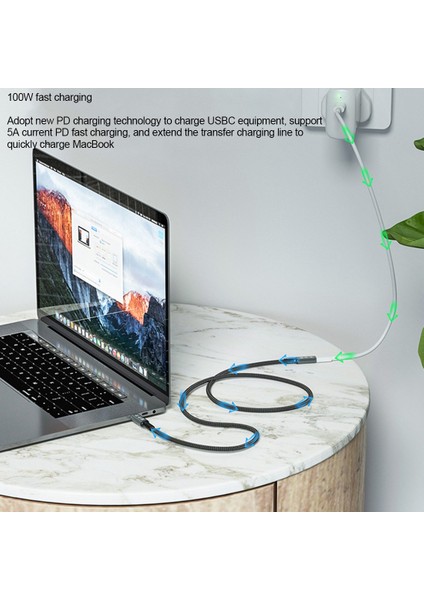 Usb4 8k Kablo 0,8m, 4 Uyumlu USB 4 Tip-C Erkek - Dişi Uzatma Ultra Hd 8K@60Hz 100W 40GBPS Veri (Yurt Dışından)