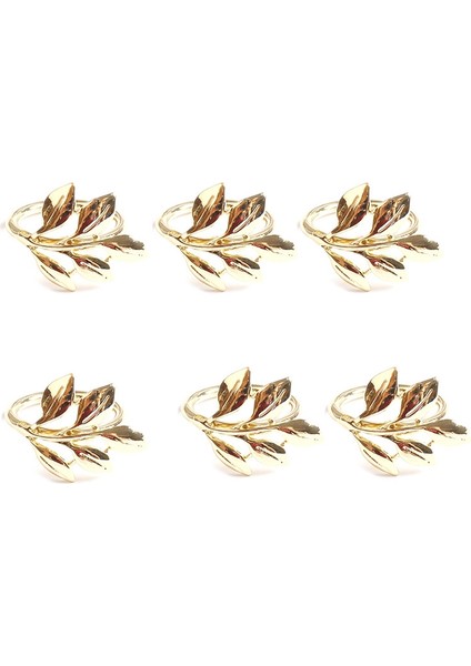 6 Adet Sonbahar Yaprakları Peçete Halkaları Bileklik Metal Peçete Tutucu Düğün Hediyeleri Vaftiz Duş Partisi A (Yurt Dışından)