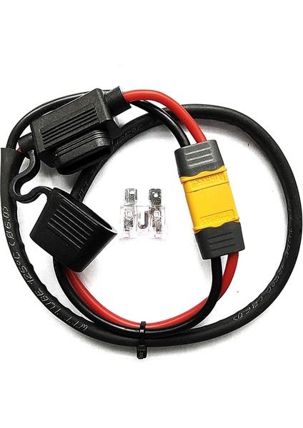 Elektrikli Bisiklet Güç Kablosu Lityum Denetleyici Sigorta Su Geçirmez 14AWG Deşarj Teli XT60 (Yurt Dışından)