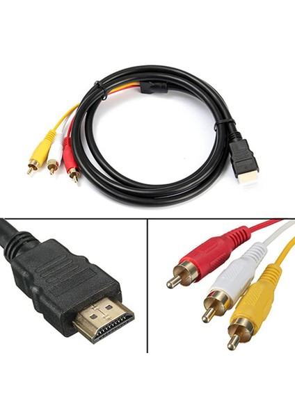Rca Kablosu 1080 P Erkek 3 Rca S-Video Av Ses Kablosu Kablosu Adaptörü Tv Hdtv DVD Için (Yurt Dışından)
