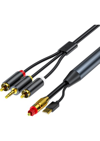 Dijital Analog Ses Dönüştürme Kablosu 2rca + 3.5mm Jack Stereo Ses Kablosu Hdtv, Dvd, Kulaklık (4.9 Feet) (Yurt Dışından)