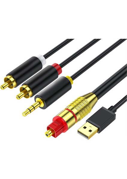 Dijital Analog Ses Dönüştürme Kablosu 2rca + 3.5mm Jack Stereo Ses Kablosu Hdtv, Dvd, Kulaklık (4.9 Feet) (Yurt Dışından) indirimleri