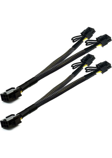 3 Adet Pci-E 6-Pin - Çift Pcie 8-Pin (6+2) Grafik Kartı Pci Express Güç Adaptörü Gpu VGA Y-Dağıtıcı Uzatma Kablosu (Yurt Dışından)