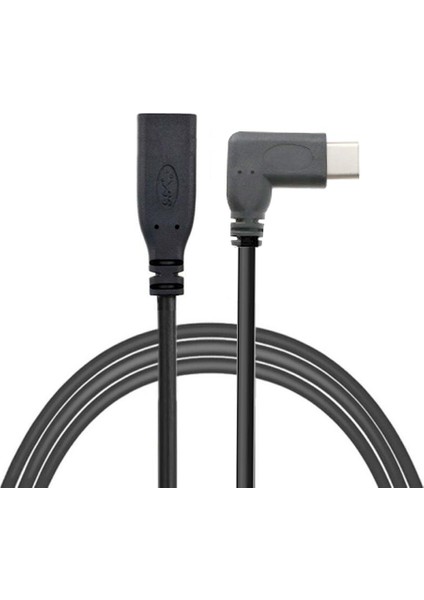 0.3 Metre Geri Dönüşümlü Tip C USB 3.1 90 Derece Erkek - Usb-C Dişi Uzatma Veri Kablosu Uzatma Kablosu (Yurt Dışından)