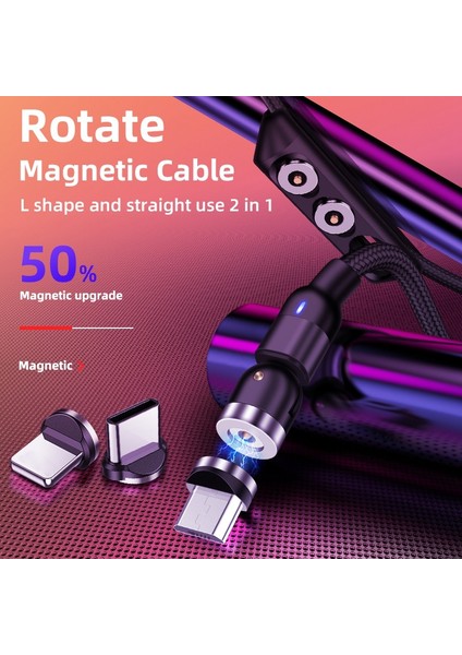 540 Manyetik Kablo Mikro USB Tip C Hızlı Şarj Telefon Mıknatıslı Şarj Cihazı 12 11 Pro x Max 7 8 Artı (Yurt Dışından)