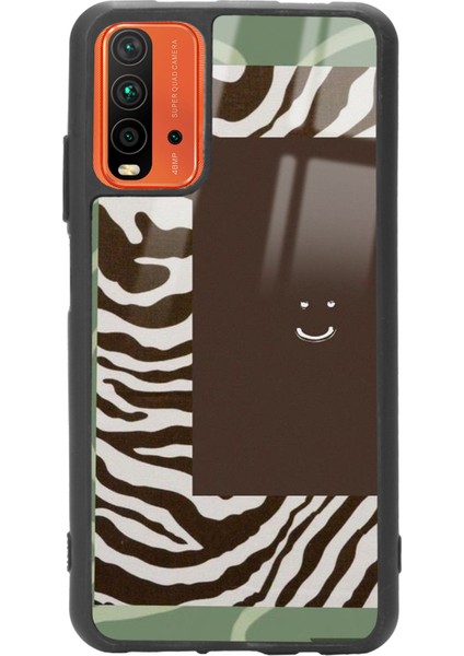 Xiaomi Redmi 9t Kahve Zebra Tasarımlı Glossy Telefon Kılıfı