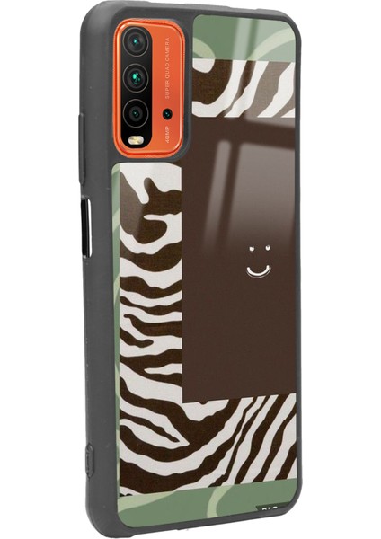 Xiaomi Redmi 9t Kahve Zebra Tasarımlı Glossy Telefon Kılıfı