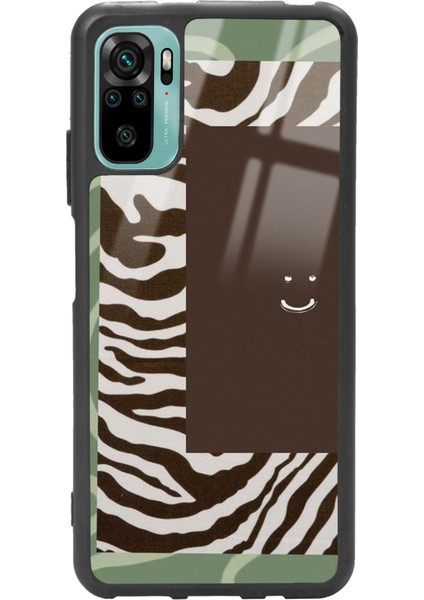 Xiaomi Redmi Note 10 - Note 10S Kahve Zebra Tasarımlı Glossy Telefon Kılıfı