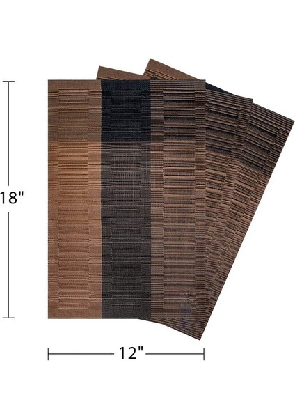 Servis Altlığı, Grup Başına 8 Dokuma Vinil Servis Altlığı, Bambu Pvc Yalıtım Mat Mutfak Masasına Uygun Yemek (Yurt Dışından)