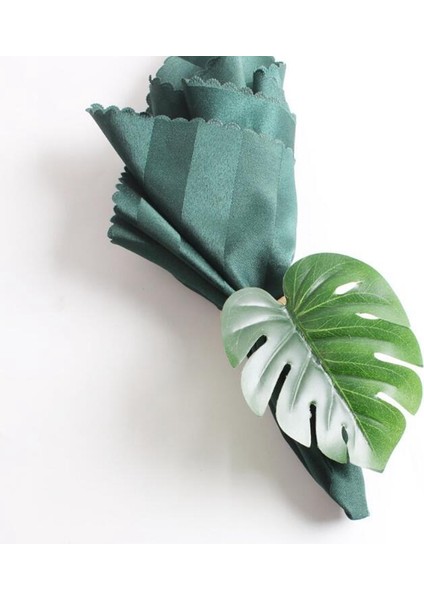 Monstera Peçete Halkaları 10'lu Set, Sahte Palmiye Ağacı Peçete Halkası, Masa Ayarı Için Yeşil Yaprak Peçete Tokaları Tutucu (Yurt Dışından) modelleri