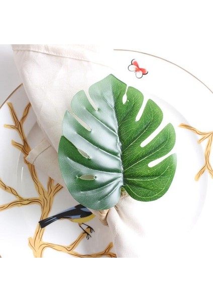 Monstera Peçete Halkaları 10'lu Set, Sahte Palmiye Ağacı Peçete Halkası, Masa Ayarı Için Yeşil Yaprak Peçete Tokaları Tutucu (Yurt Dışından) fırsatları