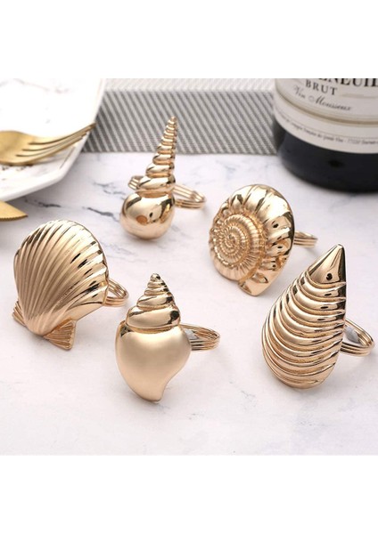 Tema Deniz Kabukları Düğün Resepsiyonları, Akşam Yemeği Partileri, Aile Toplantıları, Masa Malzemeleri Için Metal Peçete Halkaları (Yurt Dışından) fiyatları