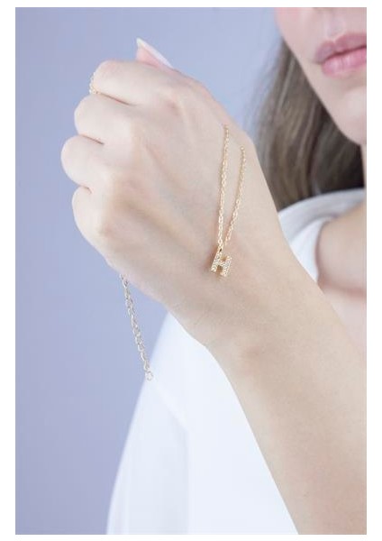 H Harfli Gold Zincir Kolye