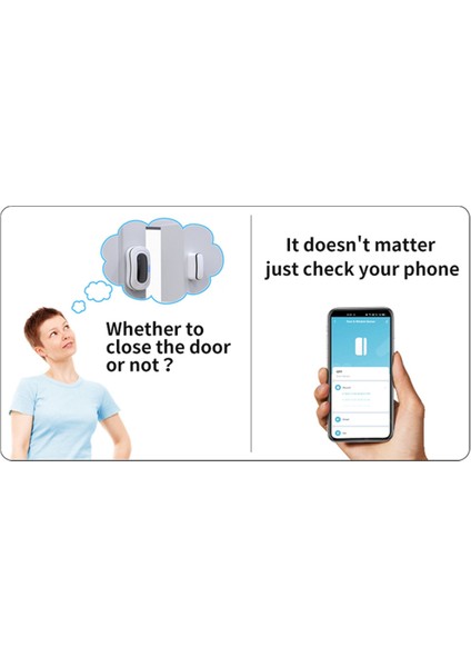 Tuya Zigbee Akıllı Kapı Mıknatıslı Kapı ve Pencere Sensörü Alexa Için Şarj Edilebilir Kablosuz Akıllı Kapı ve Pencere Sensörü (Mavi) (Yurt Dışından)