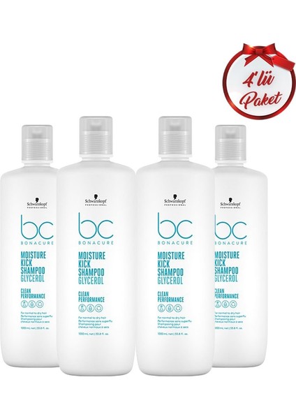 Schwarzkopf Bc Clean Nem Yükleme Şampuanı 1000ML 4 Adet