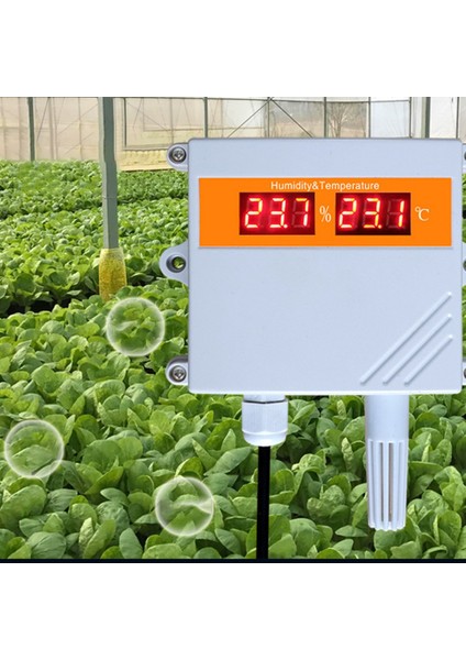 RS485 Sıcaklık ve Nem Sensörü Su Geçirmez Dijital Hava Sıcaklığı ve Nem Verici LED Ekran 4-20MA (D) (Yurt Dışından)