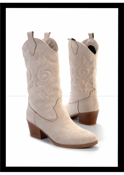 Bej Süet Kadın Bot & Bootie K02217100702