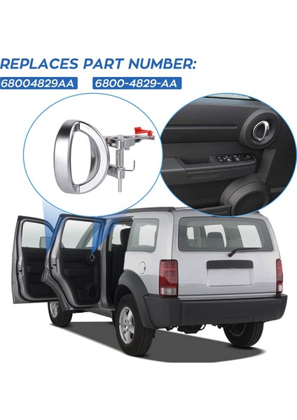 Nitro 2007-2011 Için Araç Iç Kapı Kolu 68004829AA Sürücü Sol Yan Kapı Kolu Saten Krom (Yurt Dışından)