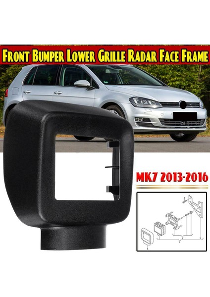 Abs Ön Tampon Alt Izgara Izgara Sensörü Kapağı-Golf Mk7 2013-2016 Ön Izgara Rader Trim 5G0907225A9B9 (Yurt Dışından)