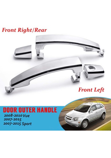 2x Ön Sol Anahtar Deliği ile Ön Sağ/arka Krom Abs Kapı Dış Kolu Kapakları Captiva Sport/aveo/ (Yurt Dışından)