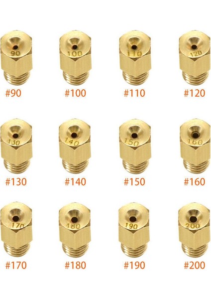 12 Adet Motosiklet Karbüratör Ana Jet Karbüratör Ana Meme Ölçer Memesi Mikuni Vm Tm Carb 90-200 (Yurt Dışından)