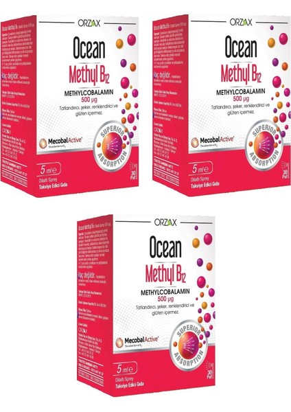 Ocean Methyl B12 500 Mg 5ml Sprey 3 Kutu
