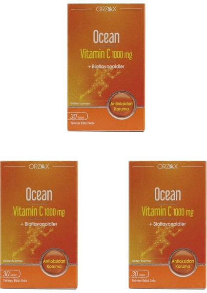 Ocean Vitamin C 1000 Mg 30 Tablet x 3 Kutu