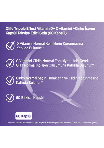 Tripple Effect C, D, Çinko 60 Kapsül modelleri