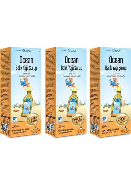 Ocean Balık Yağı Şurup 150 ml 3 Adet