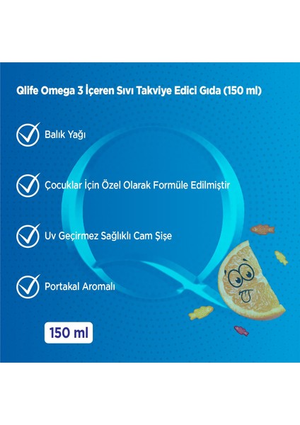 Omega 3 Kids Balık Yağı Portakal Aromalı Şurup 150 cc