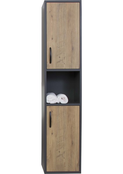 Aras Boy Dolabı Antrasit/atlantik Çam 35X35X160 cm