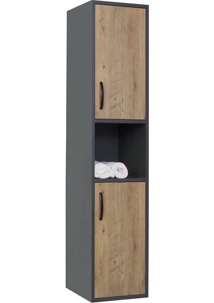 Aras Boy Dolabı Antrasit/atlantik Çam 35X35X160 cm