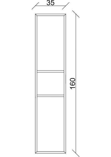 Aras Boy Dolabı Antrasit/atlantik Çam 35X35X160 cm