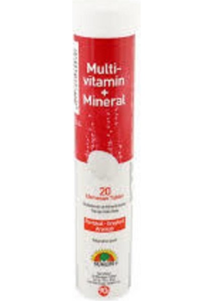 Multivitamin + Mineraller 20 Tablet Şekersiz Gıda Takv.