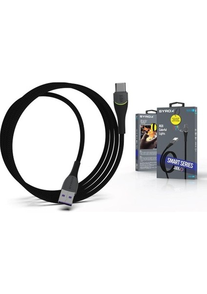 C141TT 100W Digital Göstergeli Şeffaf Başlık Tasarim Hasir Type-C To Type-C Ultra Hızlı Şarj & Data Kablosu