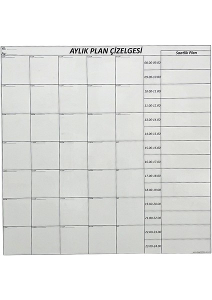 Buffer® Aylık Planlayıcı Manyetik Duvar Stickerı Takvim Plan Çizelgesi