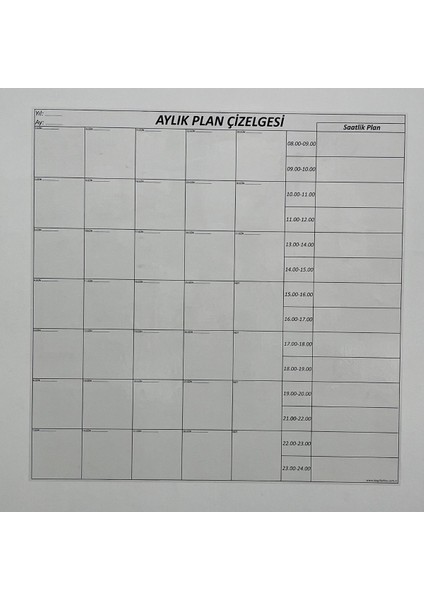 Buffer® Aylık Planlayıcı Manyetik Duvar Stickerı Takvim Plan Çizelgesi