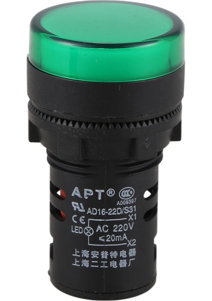Adet AC220V LED Güç Göstergesi Pilot Sinyal Işığı Lambası 22MM Dia (Yurt Dışından)