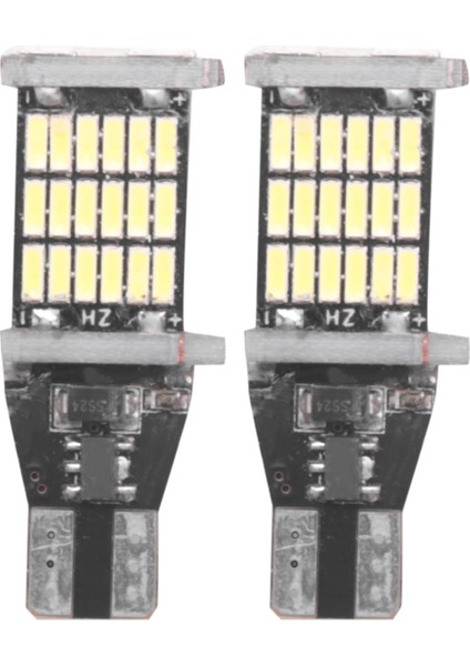 2x T15 W16W 45 Smd 4014 LED Araç Ters Arka Ampuller 6000K Beyaz (Yurt Dışından)