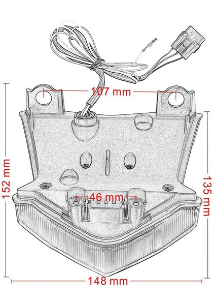 Motosiklet Entegre LED Arka Işık Fren Stop Lambası (Beyaz) (Yurt Dışından) indirimleri