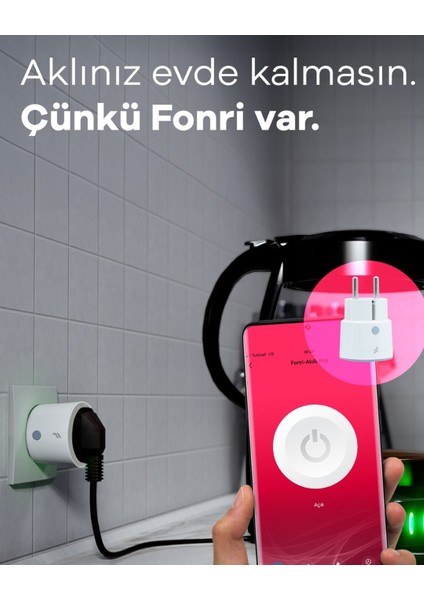 Akıllı Priz ve Led Ampül 2'li Set, Wi-Fi ile Uzaktan Kontrol, Anlık Enerji Tüketim Takibi, Zamanlayıcı