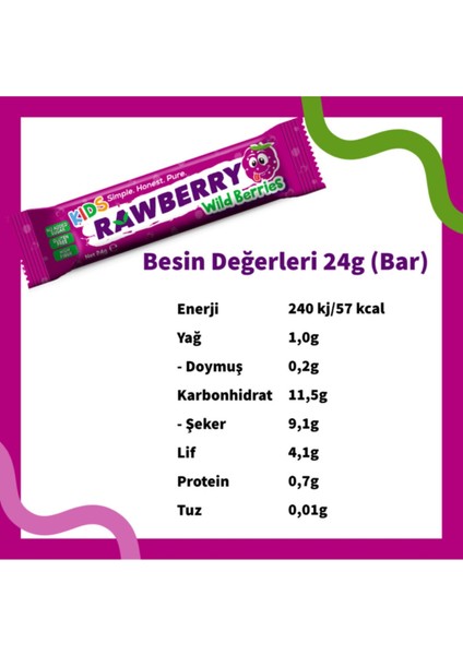 Orman Meyveli Çocuk Barı Ilave Şekersiz Vegan Glutensiz fiyatları