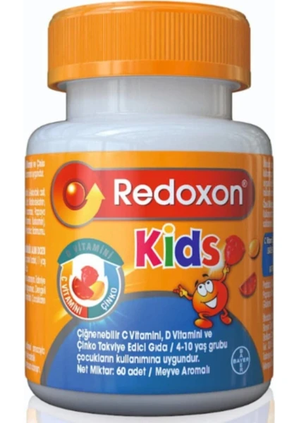 Kids C Vitamini D Vitamini ve Çinko İçeren Çiğnenebilir Tablet 60 Adet