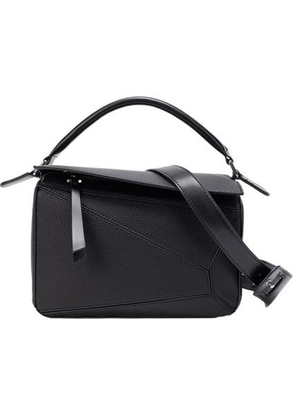 Çok Yönlü Patchwork Çakıl Taşlı Çapraz Çanta (Yurt Dışından)