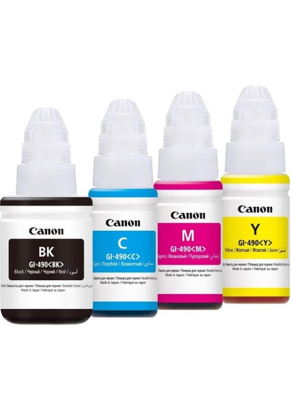 GI-490 Pixma G4411 Orjinal Mürekkep Seti Bk-C-Y-M Siyah Sarı Mavi Kırmızı