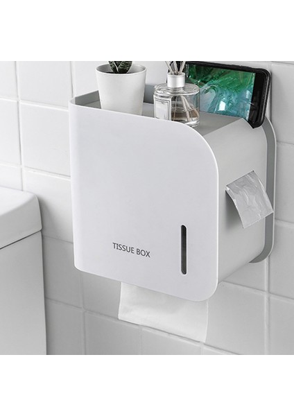 Rulo Kağıt Tutucu Kağıt Havluluk Duvar Kağıdı Banyo Stand Rafı Sepet Banyo Aksesuarları Gri (Yurt Dışından)