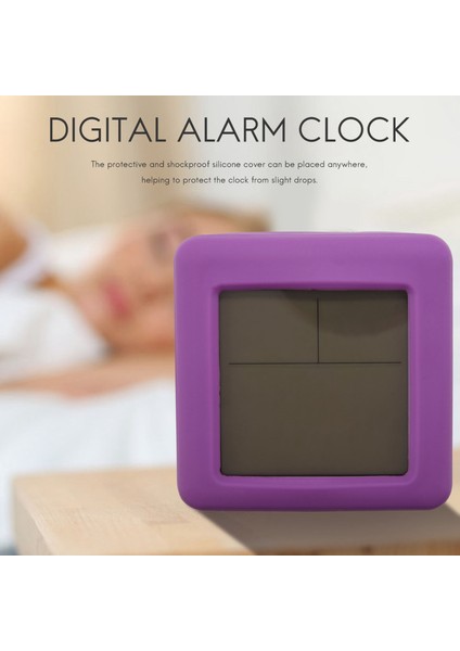 Dijital Çalar Saat Erteleme LED Gece Lambası Yatak Odası Için, Küçük Masa Başucu Seyahat Saatleri Ekran Saati Tarihi, Mor (Yurt Dışından)