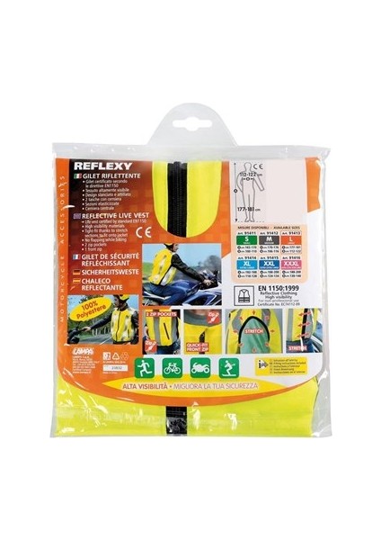 Reflexy Yansıtıcı X-Large Motosiklet Sürücü Yeleği 91414 modelleri