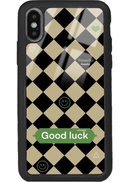 iPhone Xs Max Good Luck Tasarımlı Glossy Telefon Kılıfı